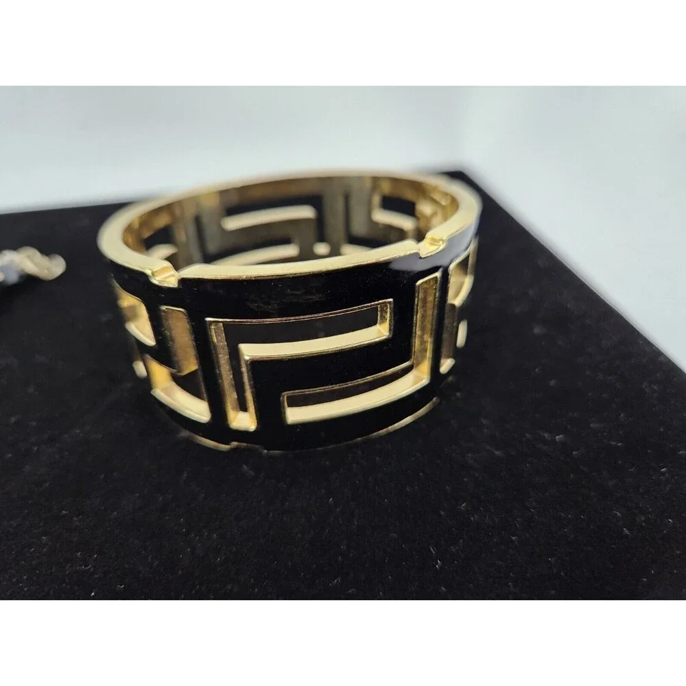 Gold‎ Tone Black Floral Beaded Statement Necklace Clasp Bracelet Earrings